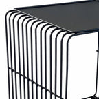 Table d'appoint Reo 16 pouces, cadre en métal noir en forme de cascade