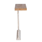 Table console en bois vintage avec plateau marron